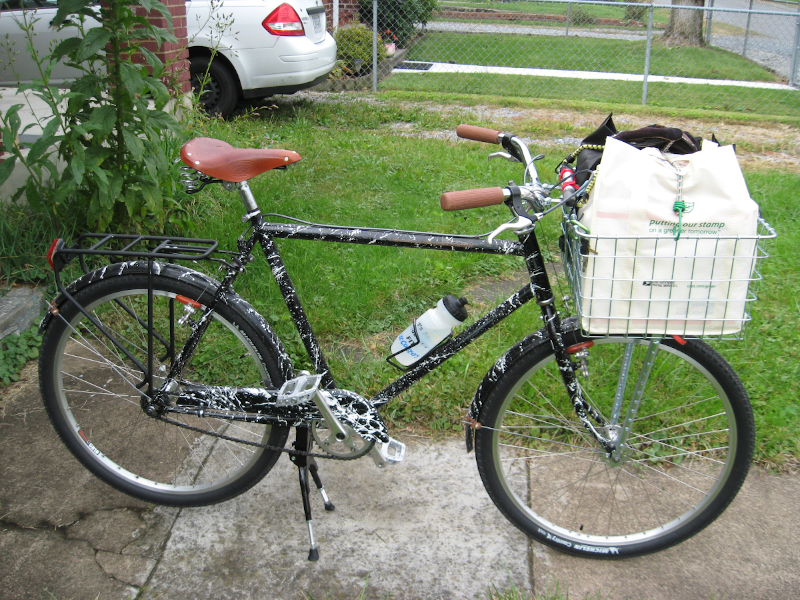 this bicycle has been in the family since I put it together from used parts at the local bike shop in the mid-1980s; it stayed with my Dad when I went to college in 1990, then I got it back when he died in 2011